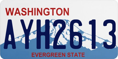 WA license plate AYH2613