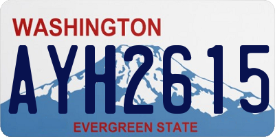WA license plate AYH2615
