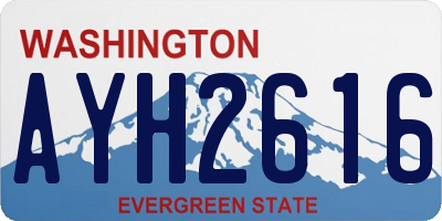 WA license plate AYH2616