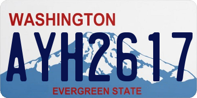 WA license plate AYH2617