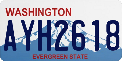 WA license plate AYH2618