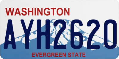 WA license plate AYH2620