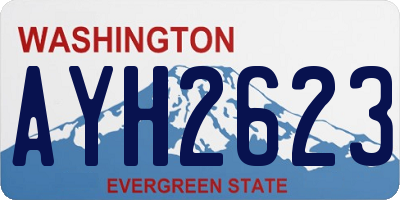 WA license plate AYH2623