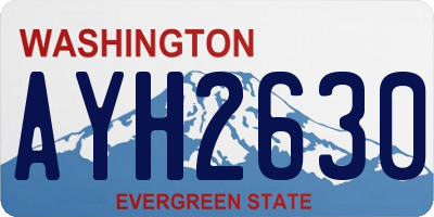 WA license plate AYH2630