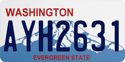 WA license plate AYH2631