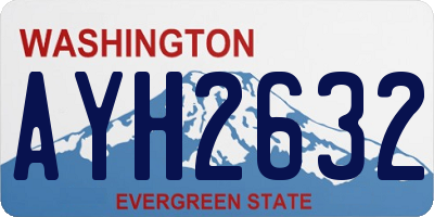 WA license plate AYH2632