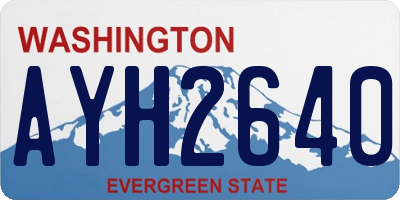 WA license plate AYH2640