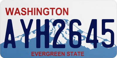 WA license plate AYH2645