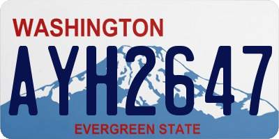 WA license plate AYH2647