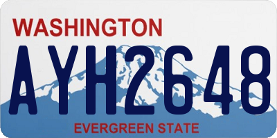 WA license plate AYH2648