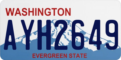WA license plate AYH2649