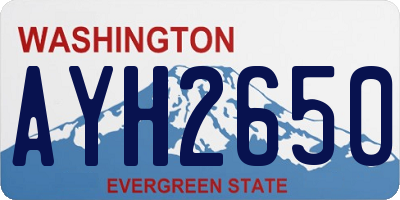 WA license plate AYH2650