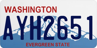 WA license plate AYH2651