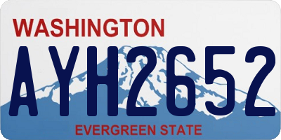 WA license plate AYH2652