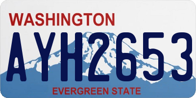 WA license plate AYH2653