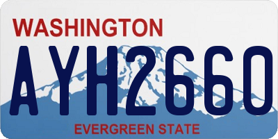 WA license plate AYH2660