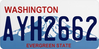 WA license plate AYH2662