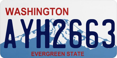WA license plate AYH2663