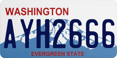 WA license plate AYH2666