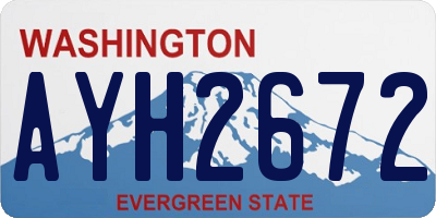 WA license plate AYH2672