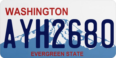 WA license plate AYH2680