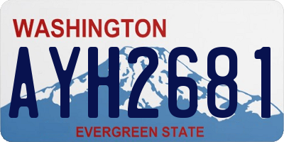 WA license plate AYH2681
