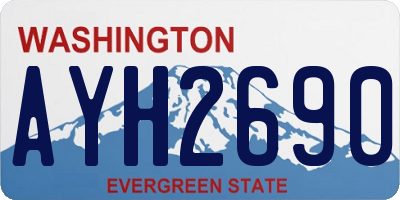 WA license plate AYH2690