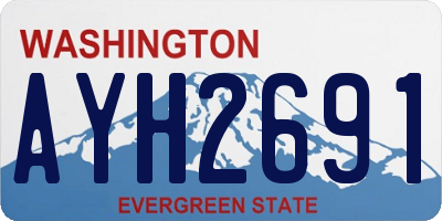 WA license plate AYH2691