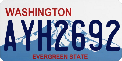WA license plate AYH2692