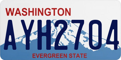 WA license plate AYH2704