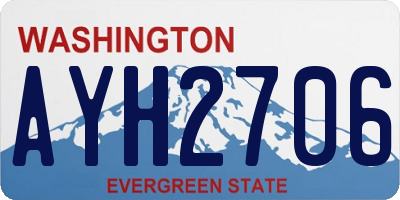 WA license plate AYH2706
