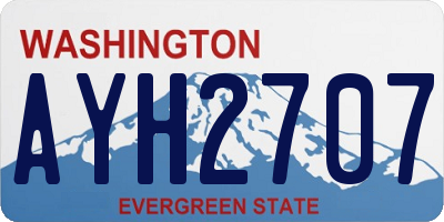 WA license plate AYH2707