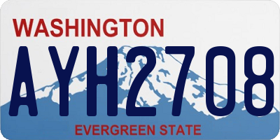WA license plate AYH2708