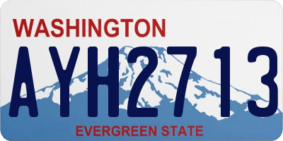 WA license plate AYH2713