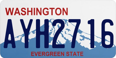WA license plate AYH2716