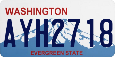 WA license plate AYH2718