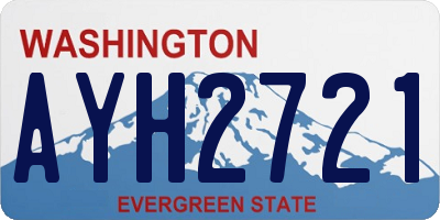 WA license plate AYH2721