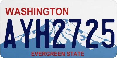 WA license plate AYH2725