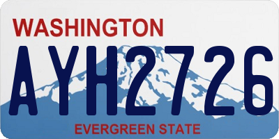 WA license plate AYH2726