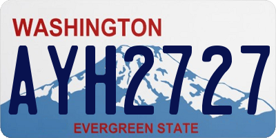 WA license plate AYH2727