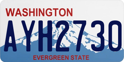 WA license plate AYH2730
