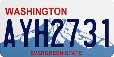 WA license plate AYH2731