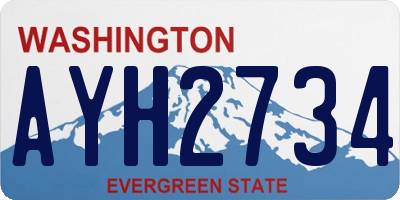 WA license plate AYH2734