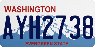 WA license plate AYH2738