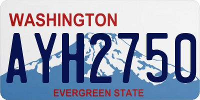 WA license plate AYH2750