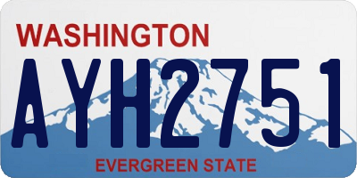 WA license plate AYH2751