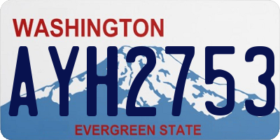 WA license plate AYH2753