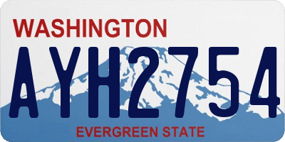 WA license plate AYH2754