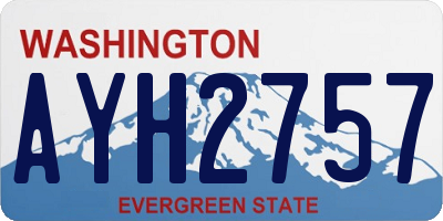 WA license plate AYH2757