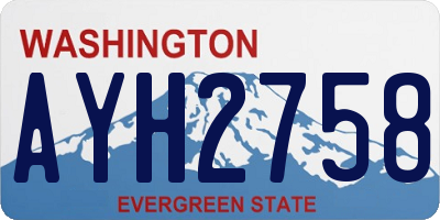 WA license plate AYH2758